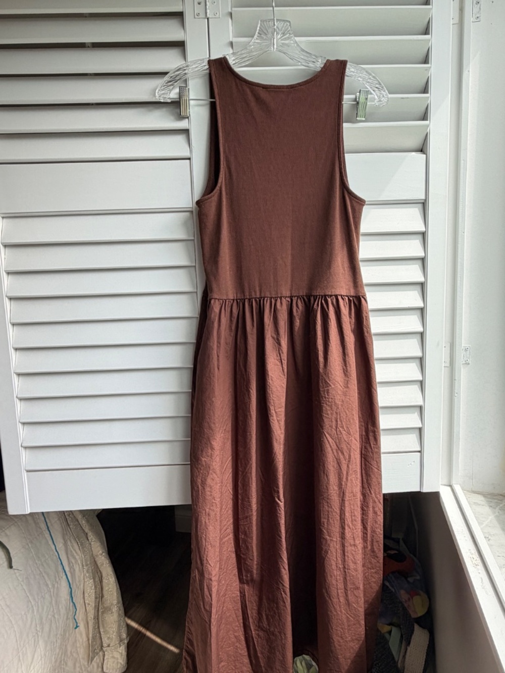 Loft Petite Medium Chocolate Brown Maxi Sleeveless Dress - Picture 2 of 4